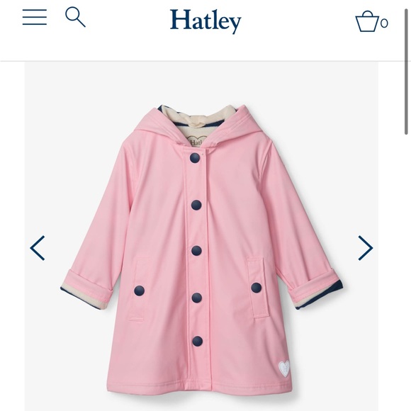 Hatley Jackets & Coats Hatley Classic Pink Navy Splash Raincoat